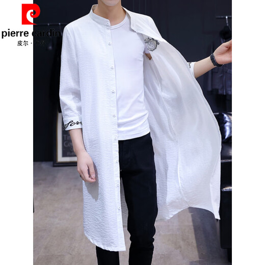 Pierre Cardin Vêtements de crème solaire de mi-longueur pour hommes pour les jeunes hommes à manches à manches à manches mi-manches sur le genou de la marque de vent respirant Brand tendance beau manteau polyvalent mince 902 noir m 110jin [Jin est égal à 0,5 kg]