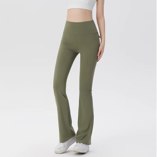 ALO YOGA high-waisted yoga Pilates pants for women, butt lift, outer wear, slimming, elastic micro-flared training pockets, sports tights, off-white pockets, M recommended 100-115 Jin Jin equals 0.5 kg