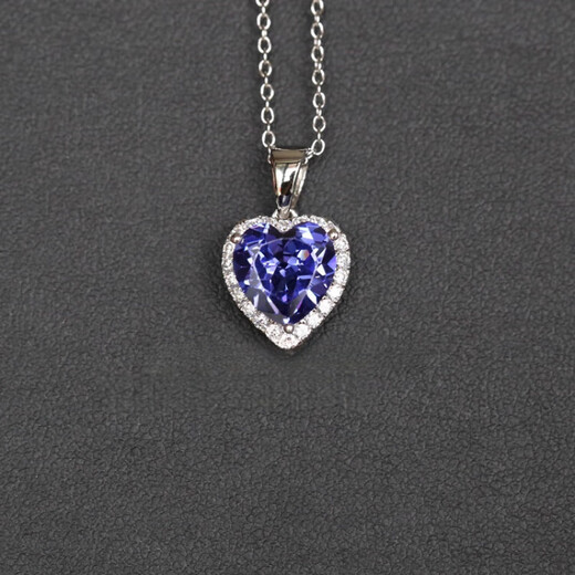 DL 1998 Fat Donglai same style tanzanite pendant sapphire tanzanite pendant ocean love-shaped necklace 925 silver sapphire pendant (without chain)