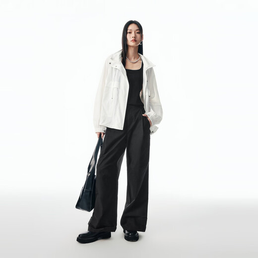 
Peacebird [same style in the mall] Women's shoulder-drop silhouette popular short jacket 2025 new A3BBF3P04 Champagne White L 165