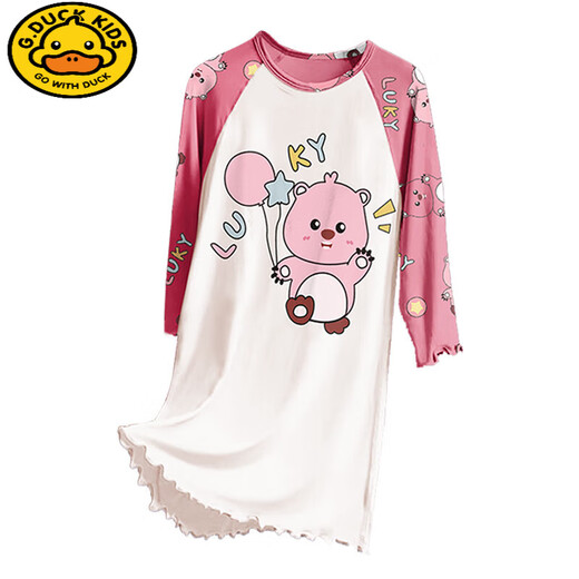 G.DUCKKIDS儿童睡衣2025新款春秋季莫代尔大童女童睡裙长袖亲子家居服小女孩 2M--ST-12188 均码 18码(150-155）cm