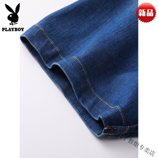花花公子（PLAYBOY）2025新款男装纯棉微弹牛仔衬衣夏季男士时尚舒适短袖衬衫 高端品牌-牛仔蓝-高档品牌 均码 3895-105斤-高档品牌