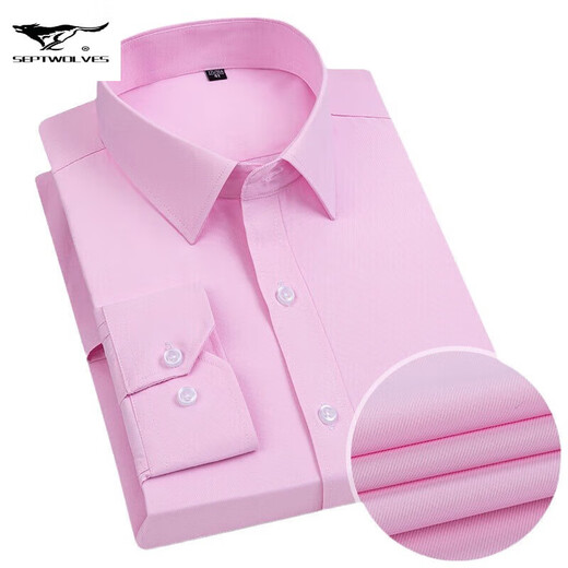 Sept Wolves Shirt de coton de l'âge moyen et des jeunes hommes 2024 Four Seasons Universal Breathable Business Pocket Multi-Color Working Long Manneve 6630 38
