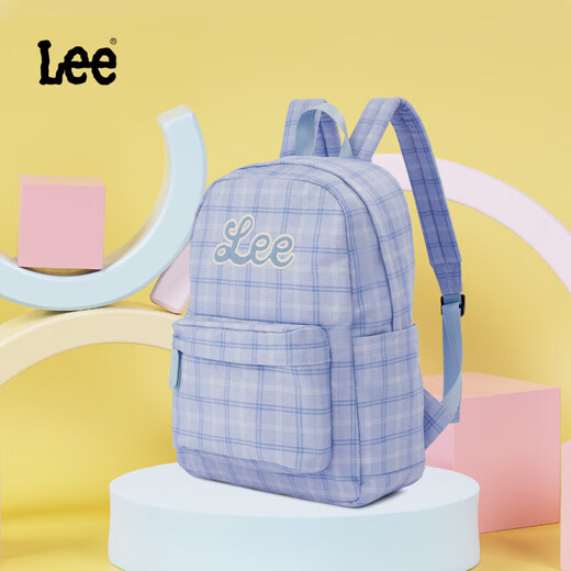 Lee格纹双肩包小辣李嘉琦同款轻便时尚书包大容量格子短途旅行背包