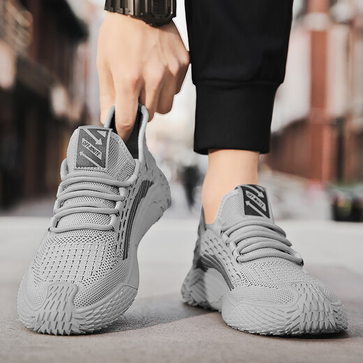 
YRC Yierkang men's shoes for summer breathable thin 2025 new mesh shoes sports and casual running trendy shoes for youth soft sole 9893 beige 39