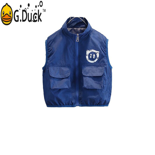 G.DUCKKIDS children's vest boy trendy handsome children's spring clothes trendy medium-sized children's baby spring and summer casual vest trendy blue 150 cm