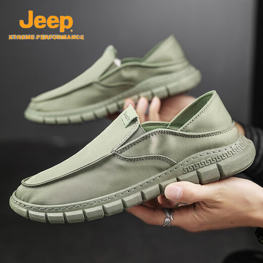 吉普（JEEP）老北京布鞋男夏季潮鞋帆布鞋男懒人一脚蹬开车软底无鞋带轻便透气 YS9901黑色/旗舰官方店 39
