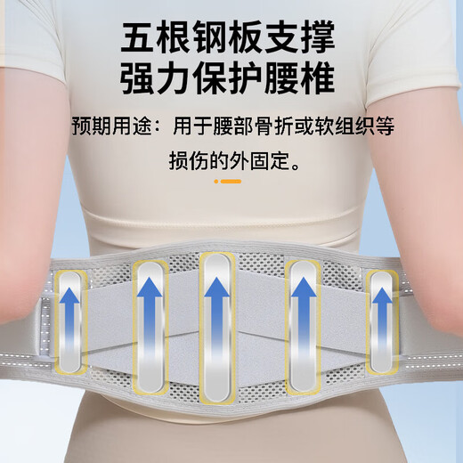 护腰带腰间盘突出护腰带窄款腰椎腰肌劳损束腰托腰围男女士夏季 灰色窄款网孔透气M码（2尺-2尺3）
