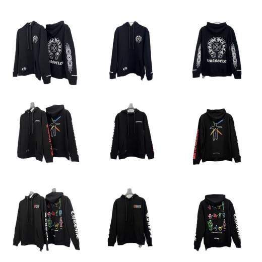 Crow Xinping ersetzt Chromehearts schwere Baumwollhöre Mattyboy Graffiti -Serie Sweatshirts in Stock Red Bfk7036 Red Bfk7036 Red Bfk s