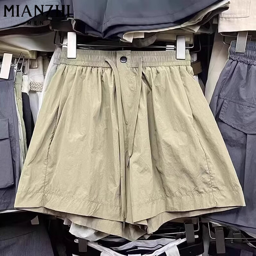 Coton-Zhiyi Silk Sèche à séchage rapide Shorts décontractés à niveau large pour les femmes en été 2025 Nouveau petit pantalon de clipper slim 320 gris [haute qualité 18,5] xl 115-130jin [Jin est égal à 0,5 kg]