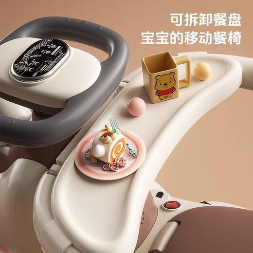 Junyi Children's Scooter Adults pousse une voiture électrique avec une main électrique à main glissement de 1 à 3 ans chariot bébé tremble de bébé