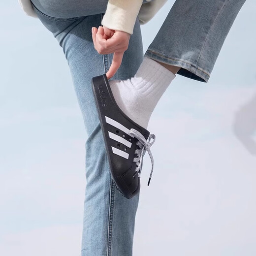 ADIDAS阿迪达斯男鞋2025夏季新款舒适百搭女鞋户外沙滩凉鞋休闲轻便拖鞋 JH9848黑色/白色 假一赔十 39