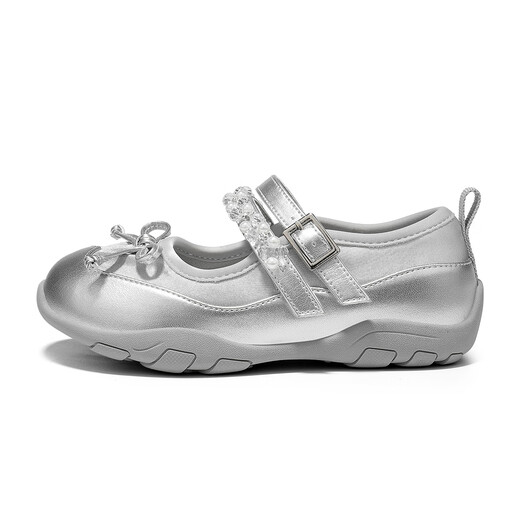 Saturday Children's Shoes Girls' Single Shoes 2025 Autumn New Girls Ballet Princess Shoes Mary Jane Shoes Children's Sports Casual Shoes Silver 36 Shoes Inner Length 22.8cm/Suitable for Feet Length 22cm