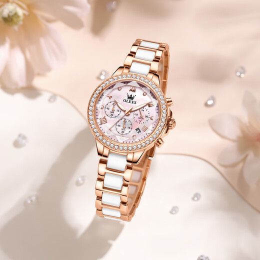 OLEVS Swiss Certified Brand Watch Women's Luminous Waterproof Quartz Women's National Watch Business Light Luxury New Year's Gift for Your Lover