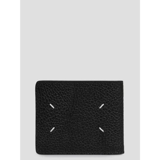 Maison Margiela (Maison Margiela) portefeuille de vache supérieure Black brun brun en relief en relief emblématique Bag de carte de ligne blanc noir