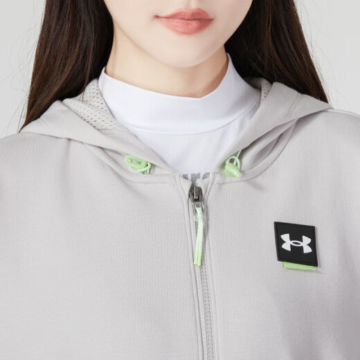 安德玛（Under Armour）官方舰店女装 2025夏季新款运动服健身训练户外防风外套连帽夹克 1374116-592 XS