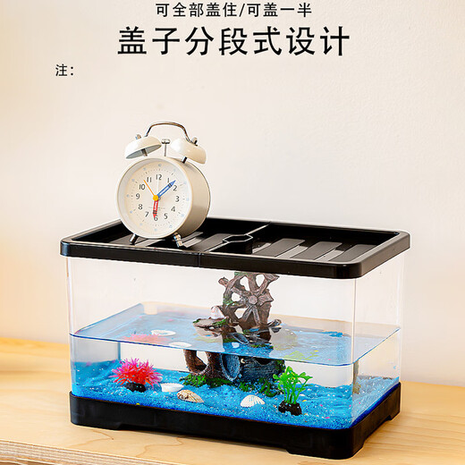 Turtle tank household landscaping filter cycle sunbathing platform climbing platform acrylic ecological mixed fish tank small turnover box sunbathing lamp