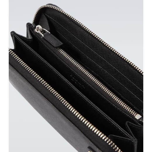 PRADA luxury men's calfskin wallet black one size