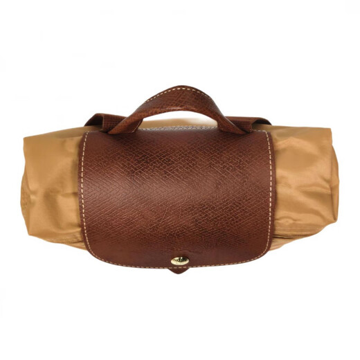 珑骧（longchamp）LePliageORIGINAL金色配饰再生帆布双肩包中号女款沙色 基础装(包)