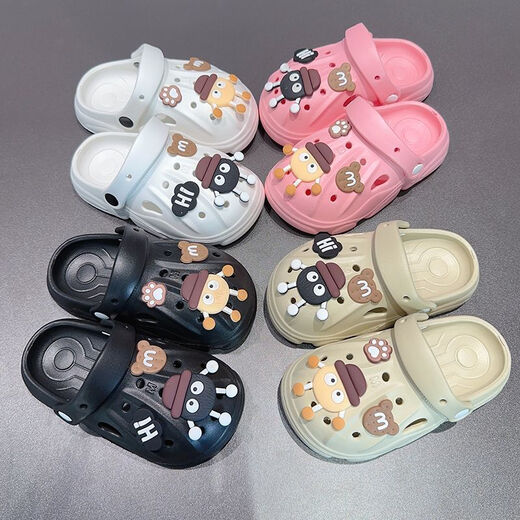 Les nouvelles chaussures de trous mignonnes de Ye Yu de Ye EVA MATRICATURE GRIPLES NON SLIP 3 à 6 ans portent des sandales à l'extérieur. Carte Gris Brown Bear Style 24 à25 Taille 16 cm Longueur à l'intérieur