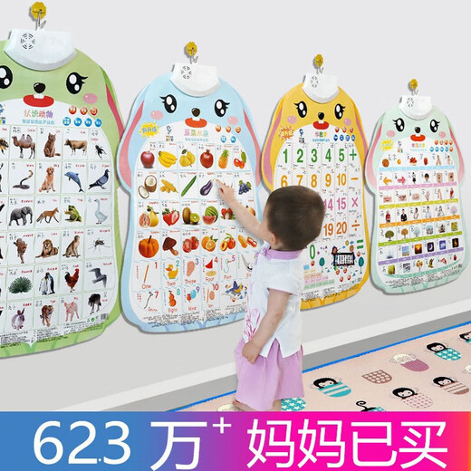 
Children's early childhood education audio poster baby cognition and reading pictures and learning pinyin English letter learning card learning machine cloth book to understand animals