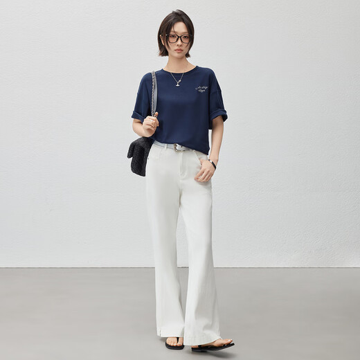 Meiyang (Meiyang) Сливные джинсы четырехсторонний флис против Lycra Band Slare Pants [Big 50] White (обычная версия) m