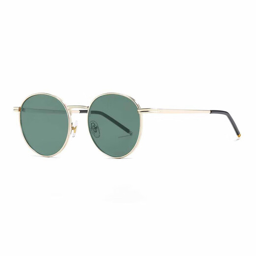 [Same style of Liu Renna] Women's sunglasses 2025 new retro round metal small frame sunscreen sunglasses 826 gold frame tea sheet [glass box + mirror cloth]