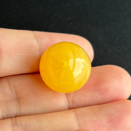 Yuzhi 1 item 1 certificate 1 shot natural raw ore Russian material unoptimized beeswax amber round beads single bead with beads 18.9mm