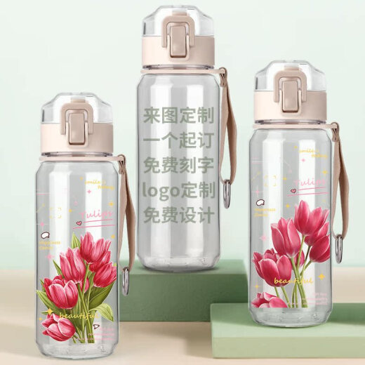 
Chengliu Tulip Direct Drinking Cup Literary Creative Simple Water Cup Sentimental Girls Style 530ml Portable High Temperature Resistance Plastic Direct Drinking Cup 530ml WT3294 Tulips