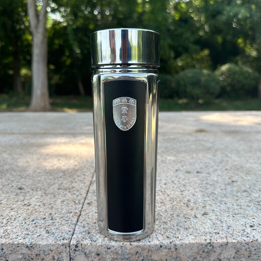 Tanxuange Purple Clay Thermos Cup für Herren High-End-Tee Tasse für Papa und Lehrer Gedenk Pensionsgeschenke Wasserschale Custom Logo Business Black-Supraight Cup Leder Box 320 ml