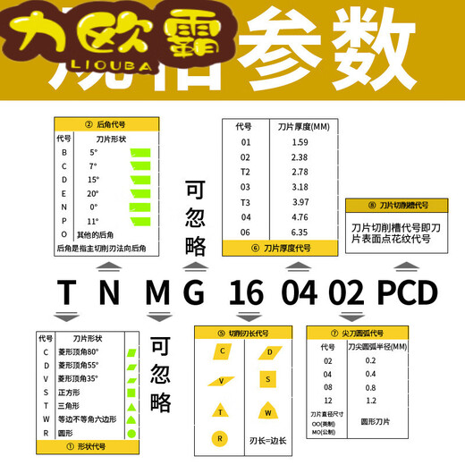 力欧霸金刚石刀片09304铝用数控车床刀具宝石车刀刀粒高亮刀头 【款】DCM11304-PCD
