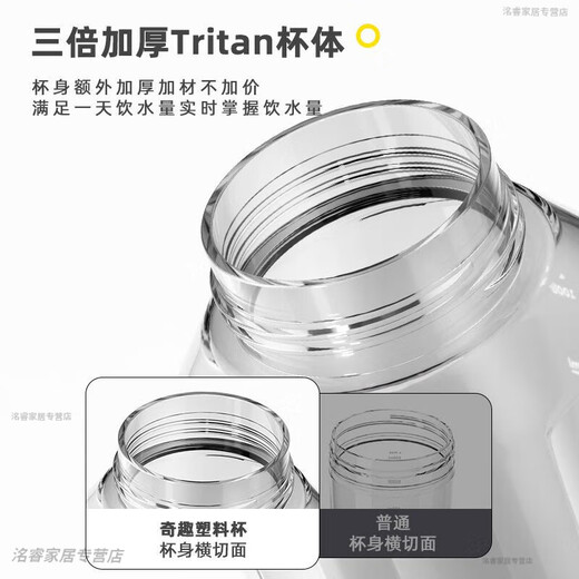 OQB Botella de agua de gran capacidad Alemania Tritán de agua resistente a alta temperatura y gran capacidad deportes de verano y fitness portátiles para hombres y mujeres [almacén de té titán/té importado] 1L 1050 ml [puerto de doble bebida/escala de precisión]
