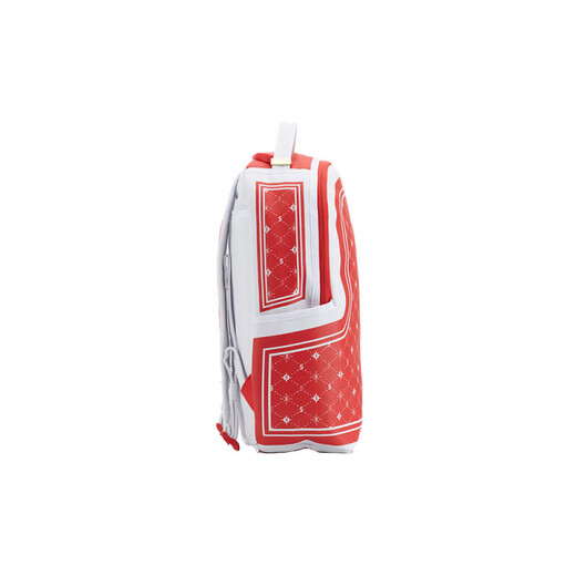 Spraygroundsg Shark Presbyterianer Buchstaben Streifen große Kapazität PVC Reisetasche Rucksack Rucksack Großgröße Männer und Frauen groß rot
