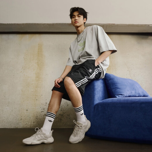 adidas「增嗨鞋」HAIWEE经典复古运动老爹鞋男女阿迪达斯三叶草   灰白/米色   40