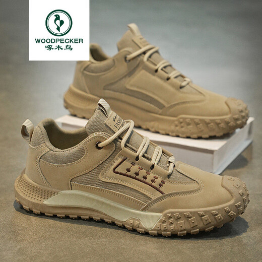 Woodpecker Brand printemps et été 2025 Nouveaux chaussures de travail décontractées sportives pour le site de construction de l'usure non glisser pour hommes chaussures de travail de travail gris 40