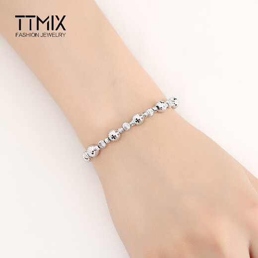 TTMIX honeycomb lantern bead platinum bracelet pt950 platinum bracelet women's platinum bracelet laser bead bracelet gold weight 20.00g inner circumference 16cm thick 7.8mm