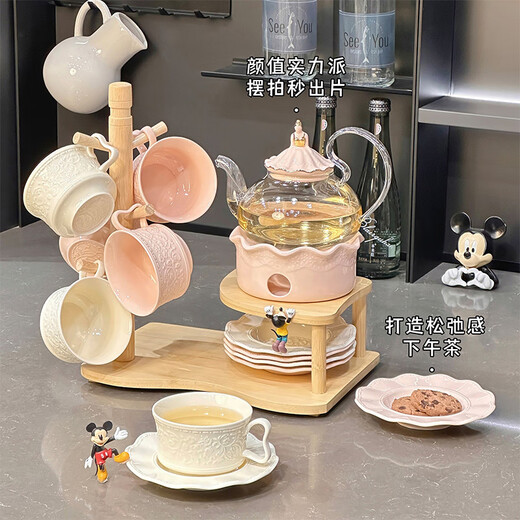 Xibaisheng Light Luxury Cup Set Home Drinking Cup Set Living Room Hospitality Tea Cup 6 Heat-Resistant Teapots Tea Set Complete Set Light Luxury Cup 15-piece Set 1810