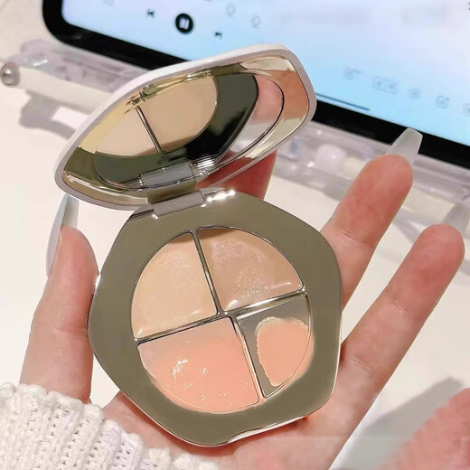 Caitang TIMAGE Concealer Palette Concealer for Acne Marks and Dark Circles Long-Lasting, Non-Removing Salmon Highlight to Brighten Tear Troughs Runyu Flawless Three-Color Concealer 01 Goose Velvet Palette 5g