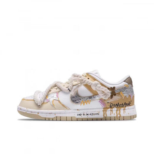 Nike (Nike) Sneakers Custom Dunk Myth Wukong Anti-Slip-Stoßdämpfung Low-Top-Schuhe Black Gold DD1503-101 (Team144-Golden Years) Frauen 35.5