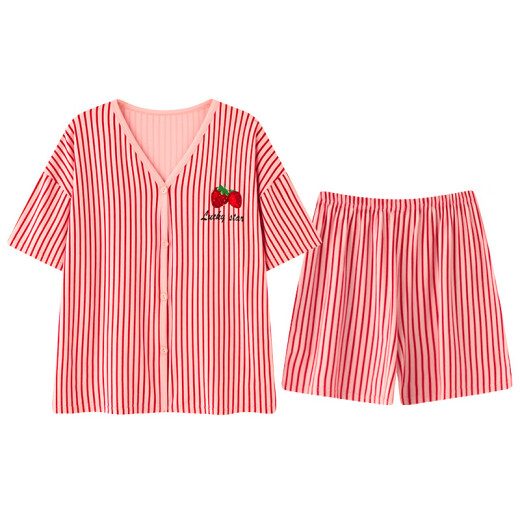 Pajama de manga corta de algodón modal de Xiumiwei para mujeres para mujeres de verano con almohadilla de cofre Sweet Girl Student Round Summer Ropa para el hogar de verano