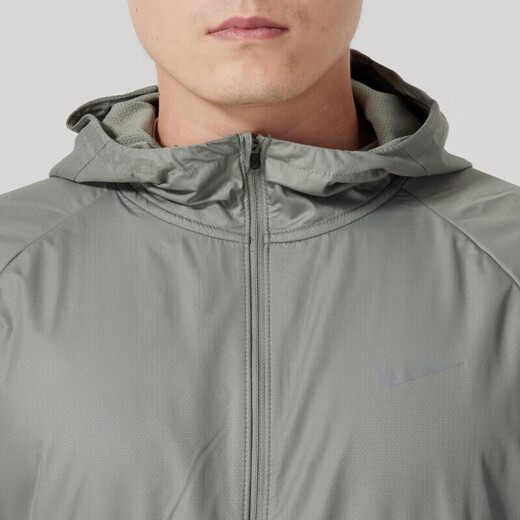 耐克（NIKE）外套男装2025夏季新款运动服跑步训练时尚梭织连帽男士夹克 FZ1112-053灰绿 M