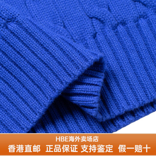 Polo Ralph Lauren拉夫劳伦女士毛衣纯色粗绞花V领针织毛衣女士送女友男友 宝蓝色 XS