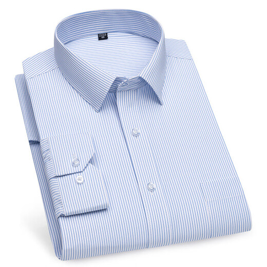 Camisa Lilang Camisa de algodón a rayas de algodón para hombres sin hierro 2025 Camisa de alta gama de algodón de manga larga de primavera y otoño.