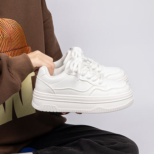 
Global thick sole white shoes for women 2025 new summer breathable women's shoes versatile and lightweight with skirt casual shoes