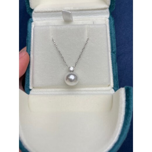 Princess Diana Pearl Necklace S925 Silver Classic Princess Model Australian White Zirconia Model Set with Diamonds 10mm White Beads Cross Chain
