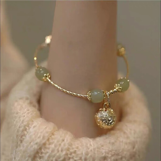 Palastdesign, Hotan Yu Bell-Armband, Armband für Frauen mit High-End- und personalisierten Geschenken, neuer Stil für Frauen Hanfu Light Luxus M1396 [Court Bell Armband]