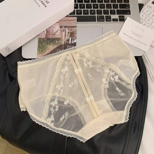 
4 pure lace underwear for women, female, traceless mulberry silk antibacterial, ascetic briefs for girls, Y3899-Black XL 120-140Jin[Jin equals 0.5 kg]