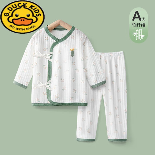 G.duck宝宝家居空调衣服竹纤维薄款夏季婴儿长袖和尚服新生儿睡衣套装 F9737-粉色 59 cm
