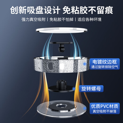翠星汽车倒车后视镜小圆镜超清辅助镜反光盲点镜360度盲区神器吸盘式 【黑色一对装】升级版吸盘式高清