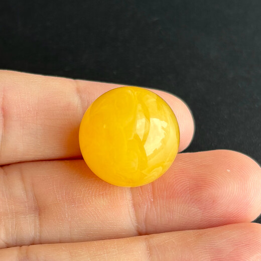 Yuzhi 1 item 1 certificate 1 shot natural raw ore Russian material unoptimized beeswax amber round beads single bead with beads 18.9mm
